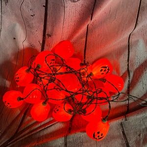 Lot of 2 Vintage‎ Halloween Jack-o-Lantern Blow Mold String Lights 20 Bulbs GUC